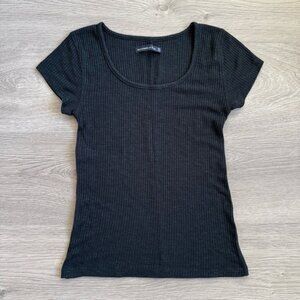 Women’s Abercrombie & Fitch Black Ribbed Short Sleeve Top